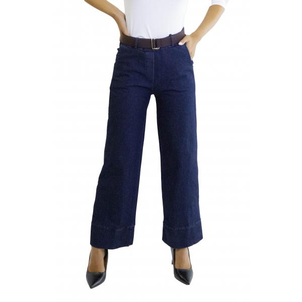 Jeans palazzo con cintura "Giusy"